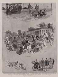 Skizzen auf der Automobilausstellung im Old Deer Park, Richmond